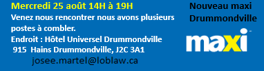 Évènement d'embauche Nouveau maxi Drummondville