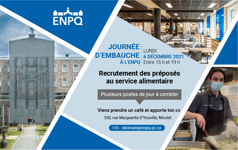 ENPQ - Café embauche pour le recrutement de préposés au service alimentaire