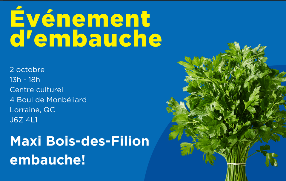 Événement d'embauche Maxi Bois-des-Filion