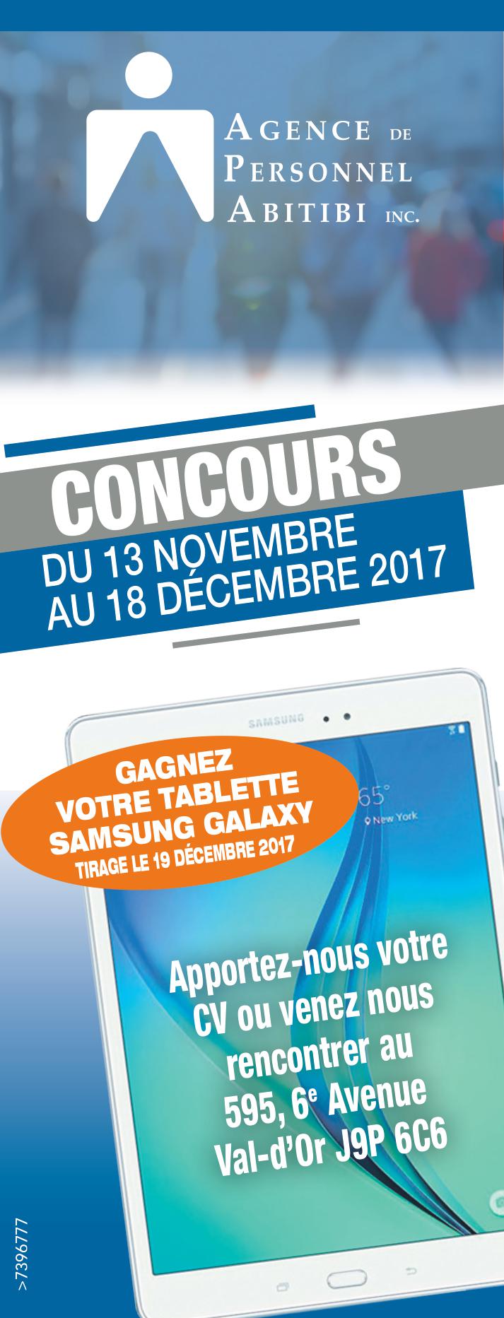 Concours Gagnez votre tablette Samsung Galaxy !
