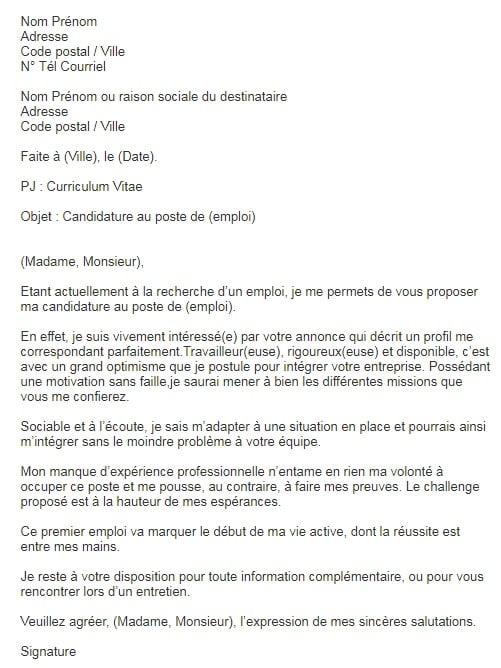 Lettre de motivation : exemple simple et conseils