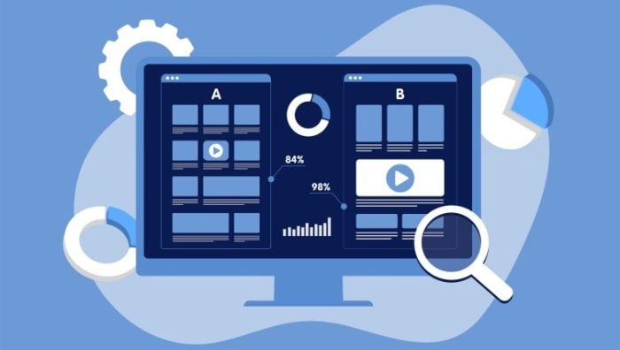 Why Technical Screening Is Important For IT Hiring - a computer screen with various programs running on the screen and magnifying glass watching from the corner.