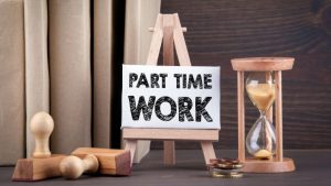10 Part-Time Jobs That Can Boost Your Skills and Income - a sign that says PART TIME WORK in large letters.