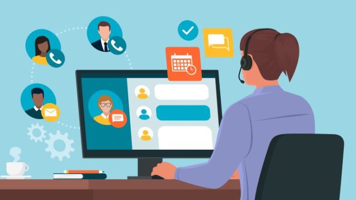 5 Best HR Practices For Remote Workforce Management - an HR manager is organizing a team of people working remotely.