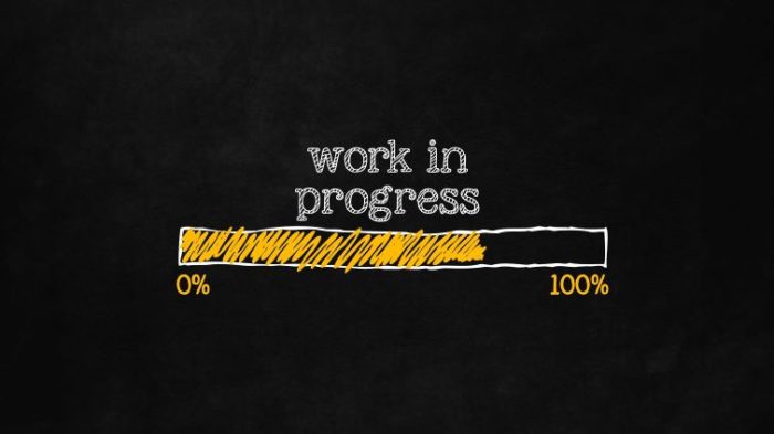 The Key Strategies To Support Your Underperforming Employee - a loading bar with the words "work in progress" written above it.