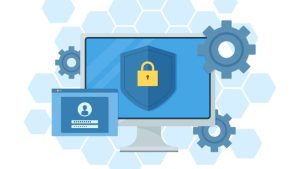 Employee Expectations in the Cybersecurity Awareness Era - a computer with a lock on the screen for cybersecurity.