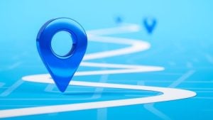 5 Steps to Enhance Your Employee Experience Roadmap - large blue pins on a roadmap that stretches forward into the distance.
