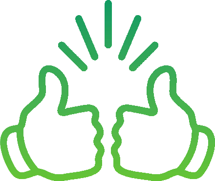 Deux pouce vert qui font un signe d'appréciation