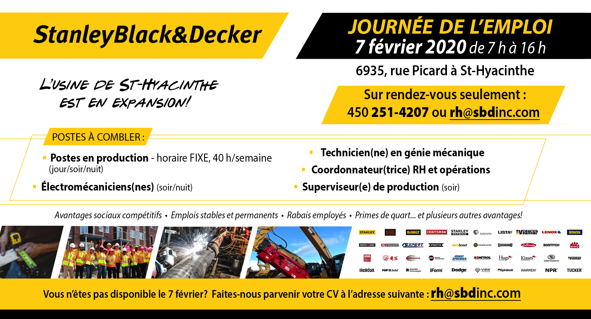 Journée de l'emploi chez Stanley Black & Decker Saint-Hyacinthe