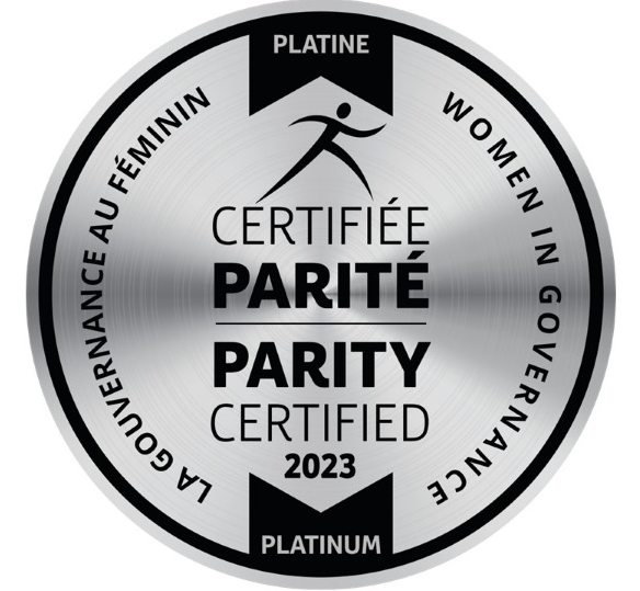 4e Certification Parité niveau Platine octroyée par La Gouvernance au féminin