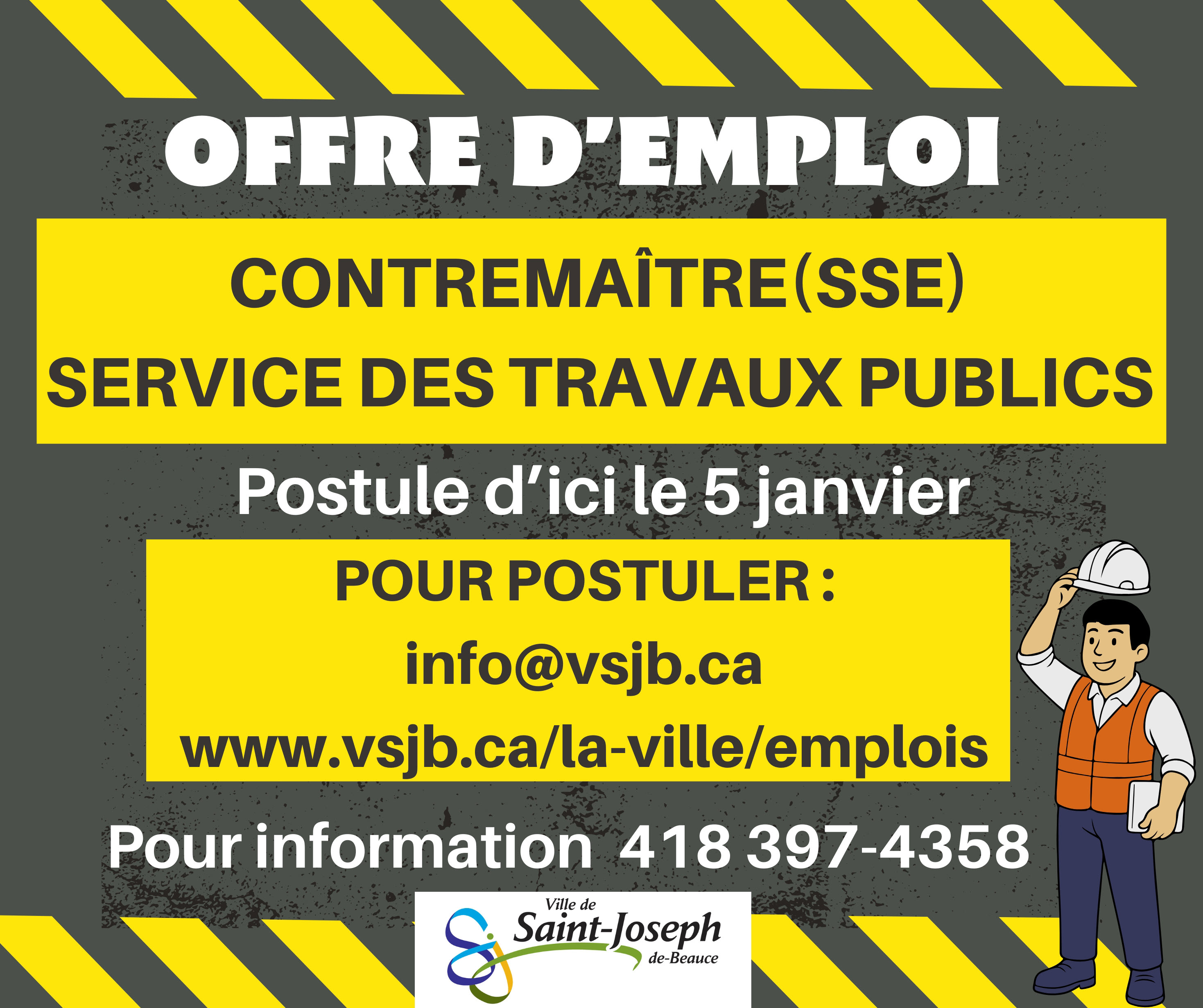 Contremaître(sse) au Service des travaux publics