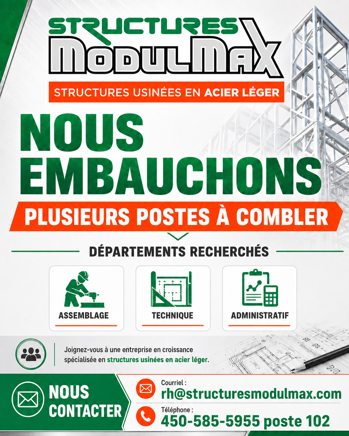 Embauche nouvelle usine - Joliette